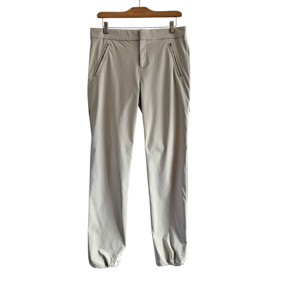 Athleta Wander Straight Pant in Light Tan Cream with Zip Pockets - Size 12 - Picture 1 of 15